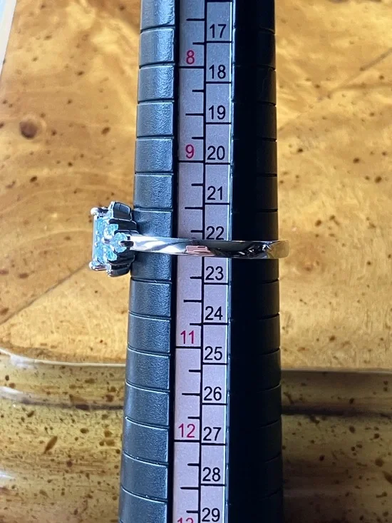 Natural Aquamarine Blue Topaz Sterling Silver Ring Size 10 - Picture 5 of 11